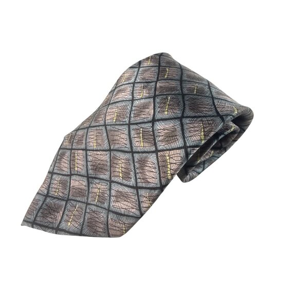 Jerry Garcia Silk Tie Blue Grey Abstract Pattern Necktie Mens Business Office - Picture 1 of 9